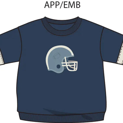 DROP SLEEVE VARSITY SWEATSHIRT - FOOTBALL HELMET