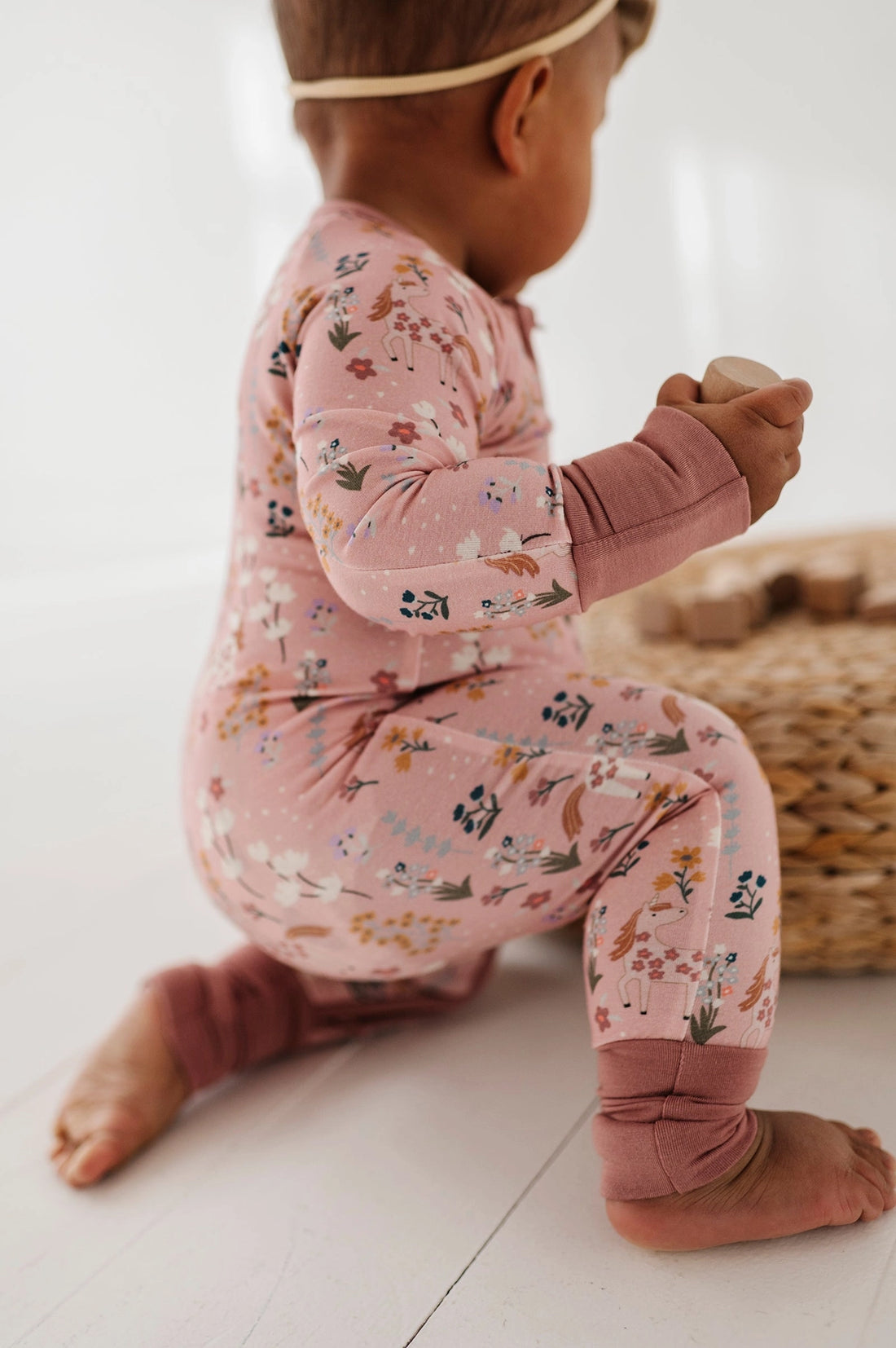 ZIP BAMBOO ROMPER - UNICORN