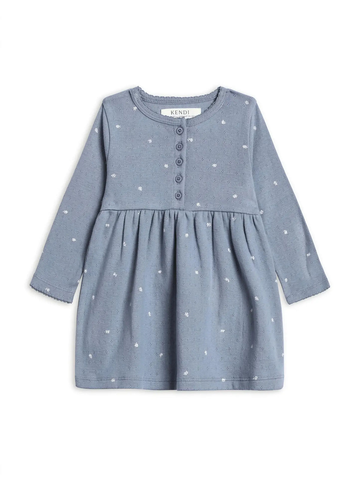 RITA POINTELLE LONG SLEEVE DRESS - MACY BLUEN
