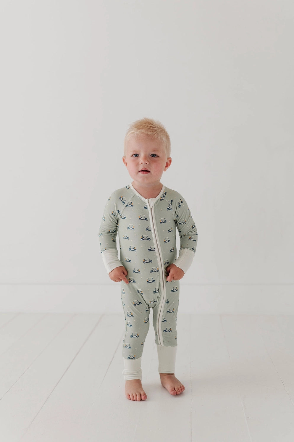 GOLF CART LONG SLEEVE ZIP ROMPER