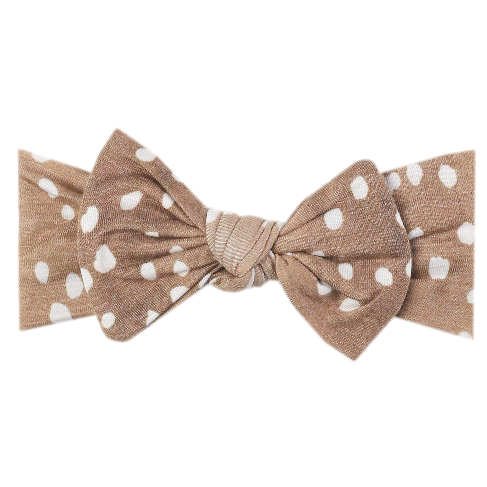 KNIT HEADBAND BOW - FAWN