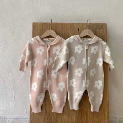 PINK FLORAL ZIP-UP ROMPER