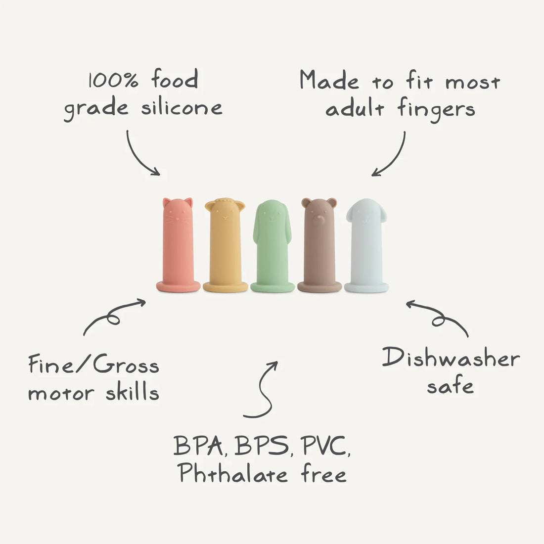 SILICONE ANIMAL FINGER PUPPETS