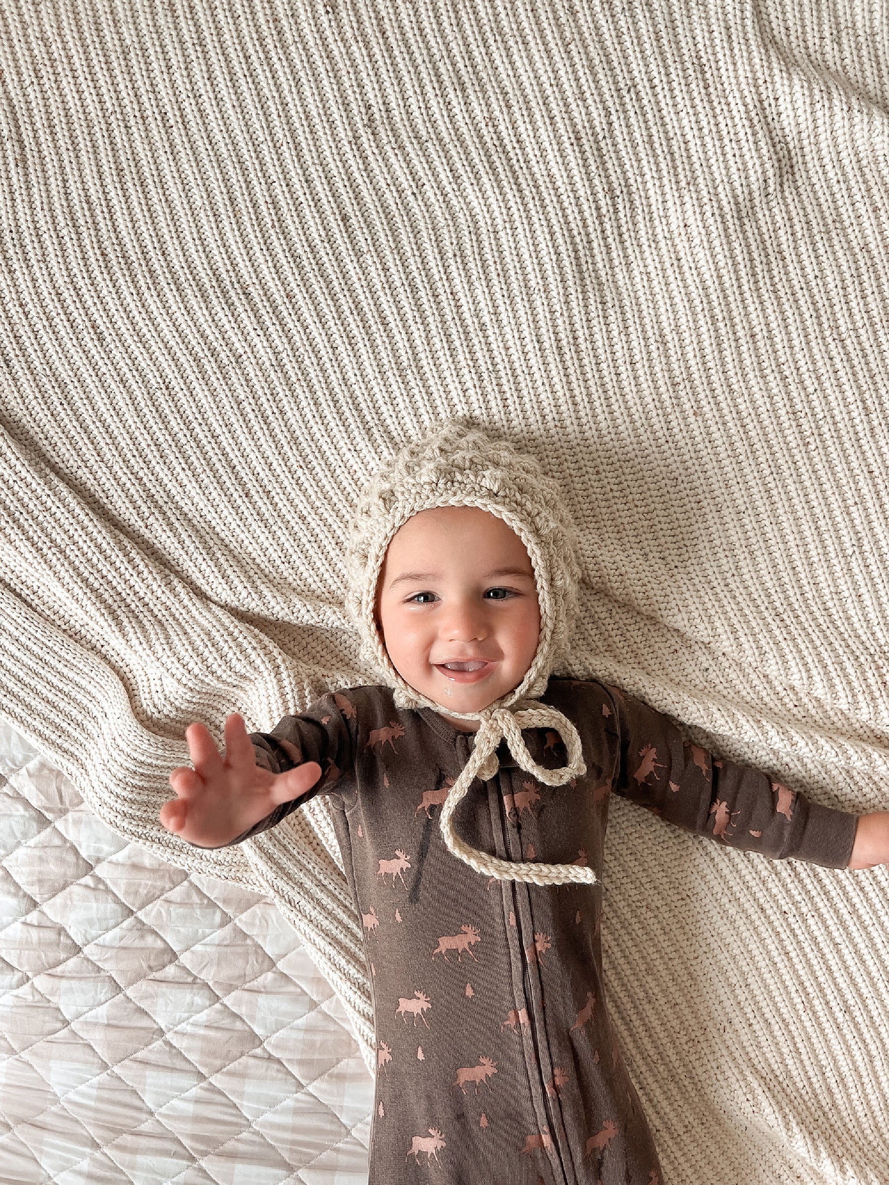 ORGANIC BARK MOOSE ZIPPER FOOTIE