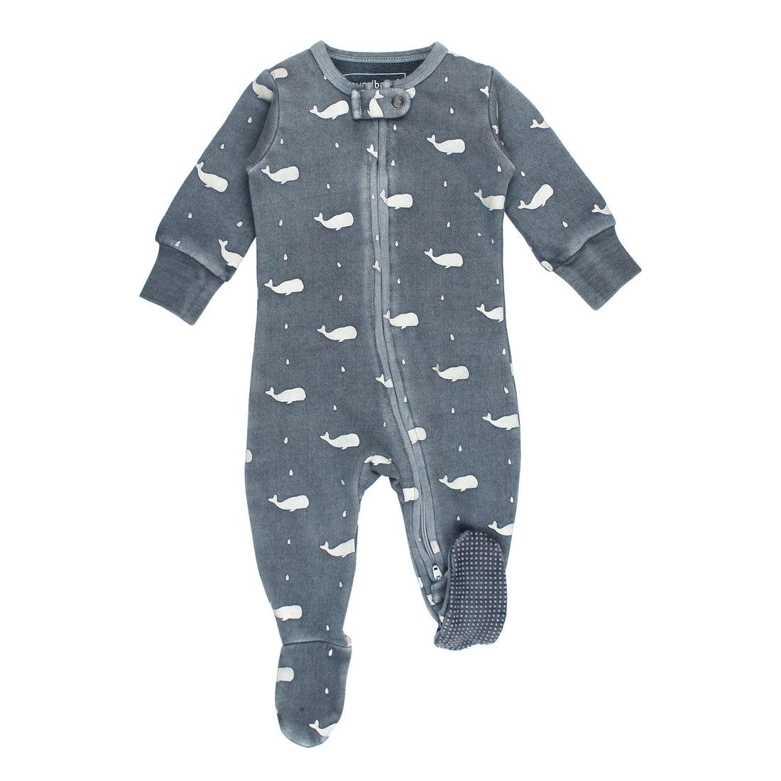 ORGANIC MOONSTONE WHALE ZIPPER FOOTIE