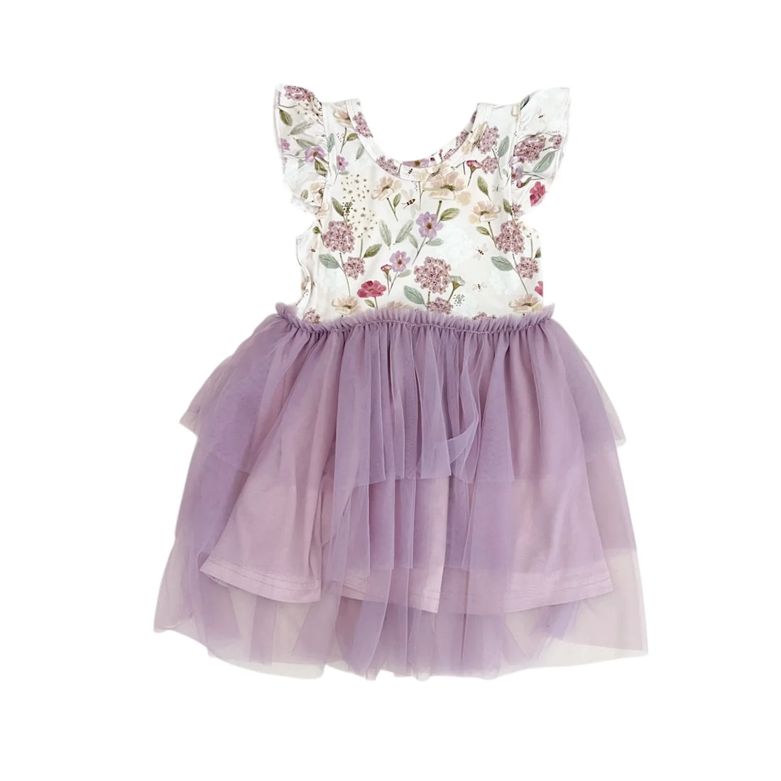 WILLOW BAMBOO FLUTTER SLEEVE TULLE DRESS