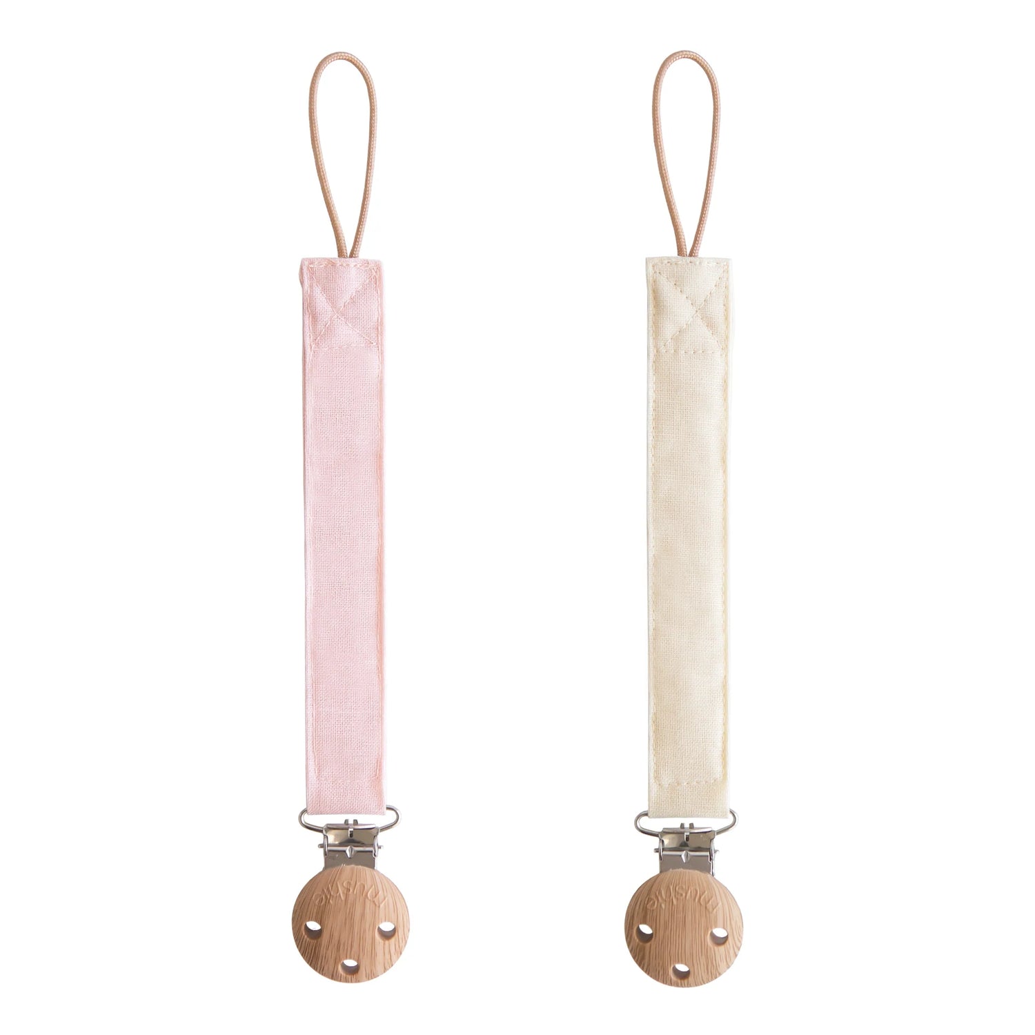 LINEN PACIFIER CLIP - 2 PACK