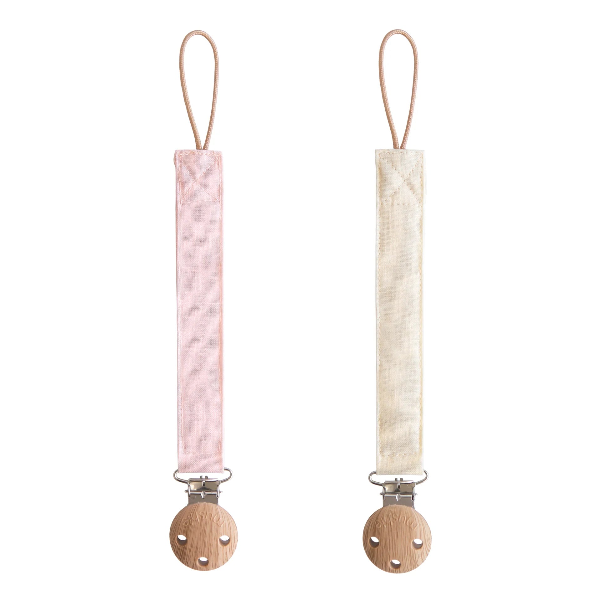 LINEN PACIFIER CLIP - 2 PACK