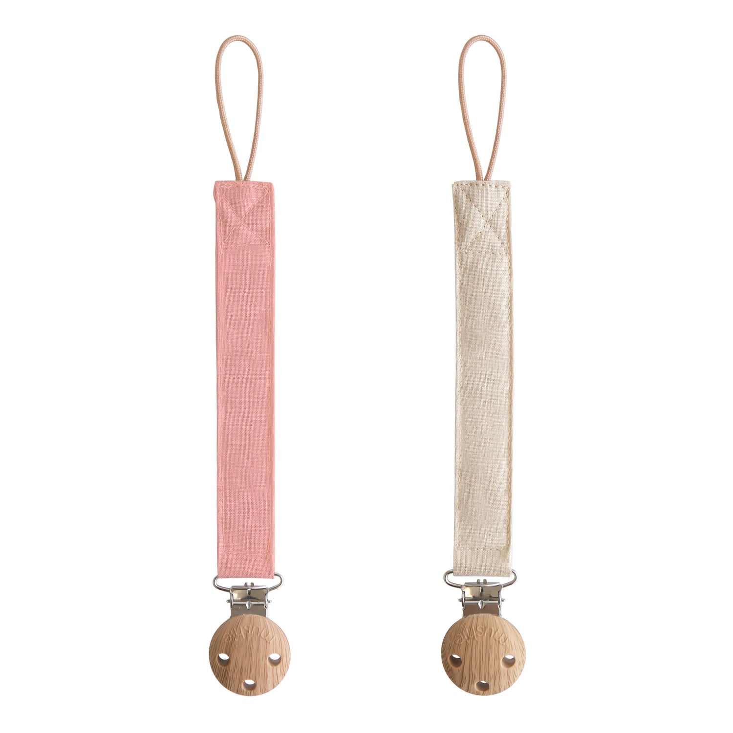 LINEN PACIFIER CLIP - 2 PACK