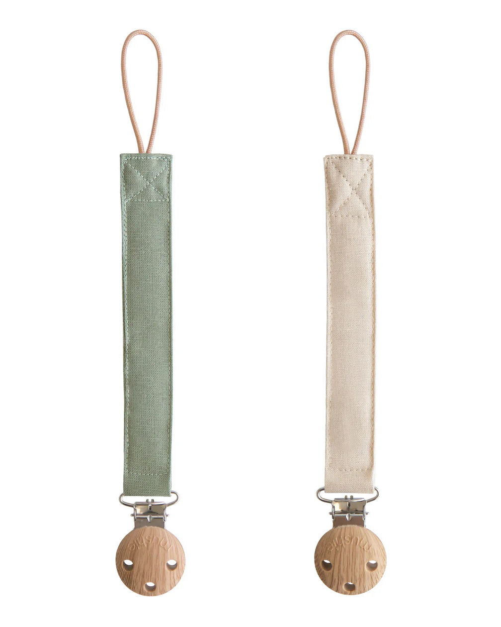 LINEN PACIFIER CLIP - 2 PACK