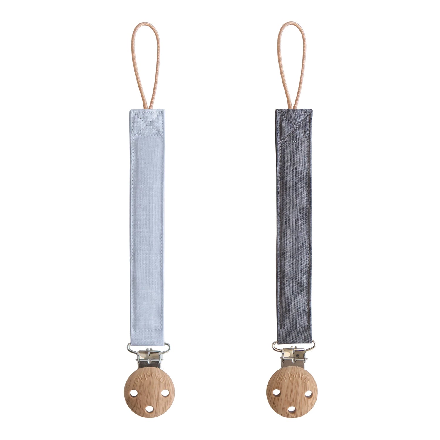 LINEN PACIFIER CLIP - 2 PACK