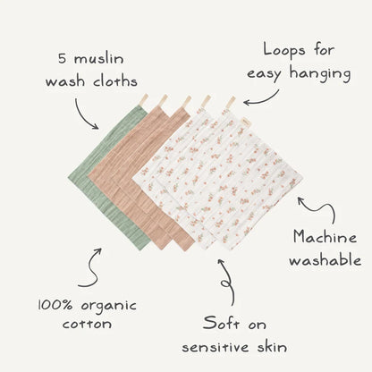 MUSLINN WASHCLOTH 5-PACK
