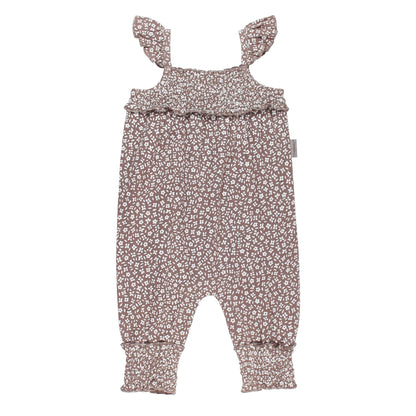 ALMOND FLORAL MUSLIN SLEEVELESS ROMPER
