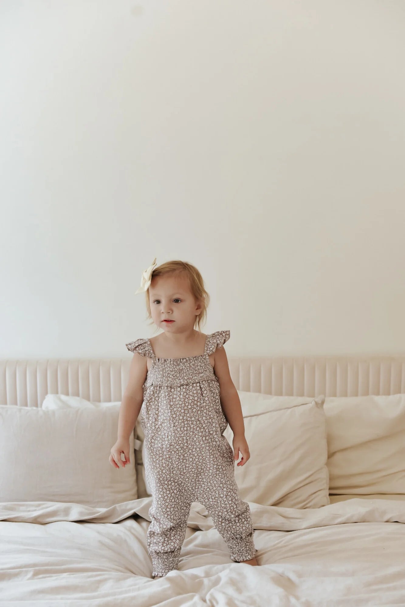 ALMOND FLORAL MUSLIN SLEEVELESS ROMPER