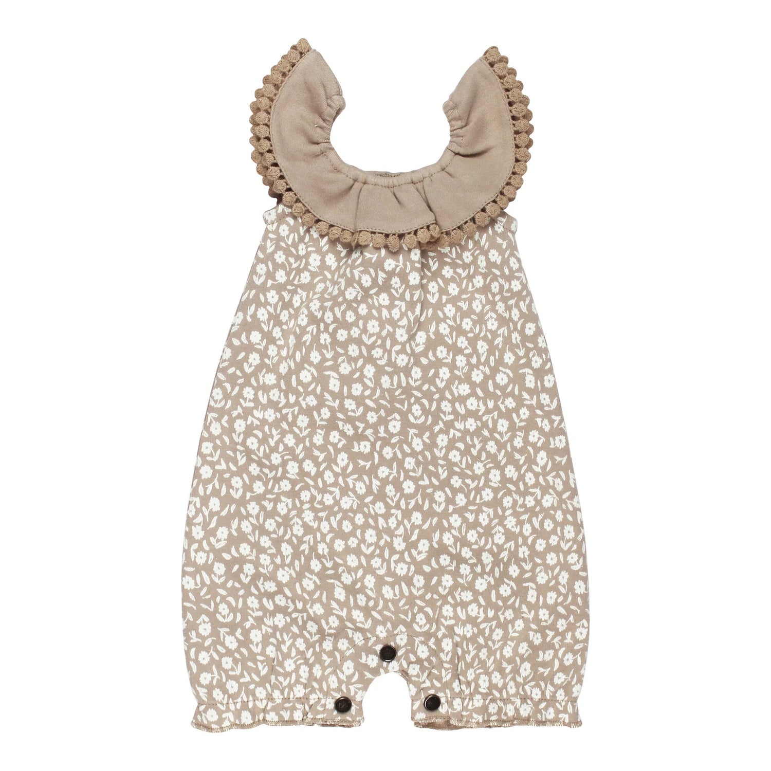 LACED OATMEAL DITSY BUBBLE ROMPER