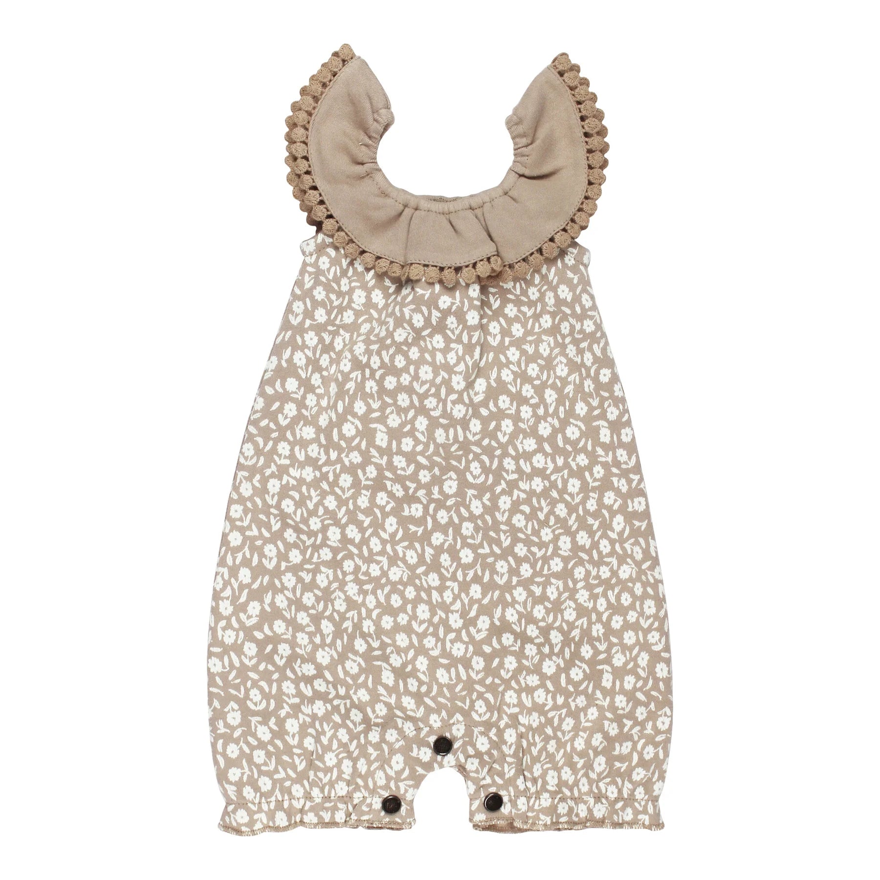 LACED OATMEAL DITSY BUBBLE ROMPER
