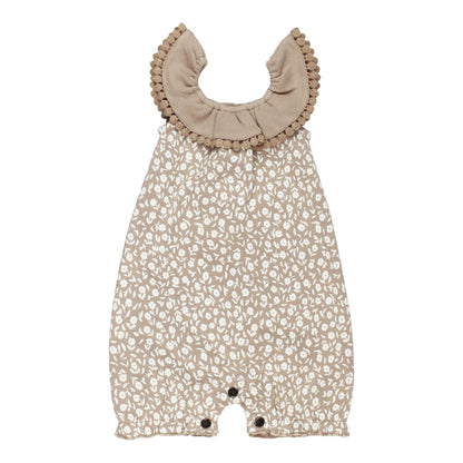 LACED OATMEAL DITSY BUBBLE ROMPER
