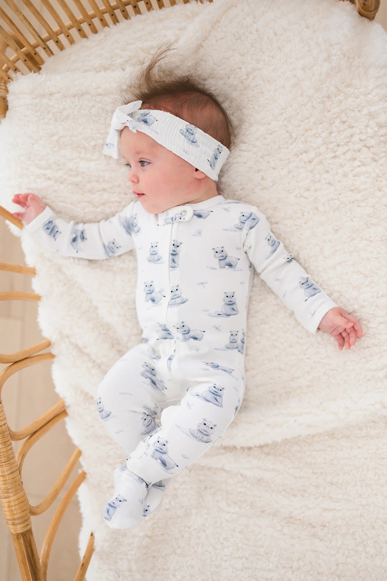 BABY HIPPO ONESIE - ORGANIC COTTON