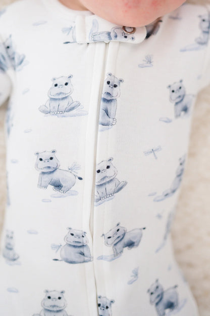 BABY HIPPO ONESIE - ORGANIC COTTON