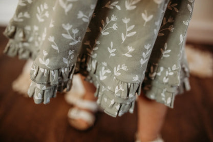 SEAFOAM BLOOM ORGANIC SMOCKED SUMMER DRESS