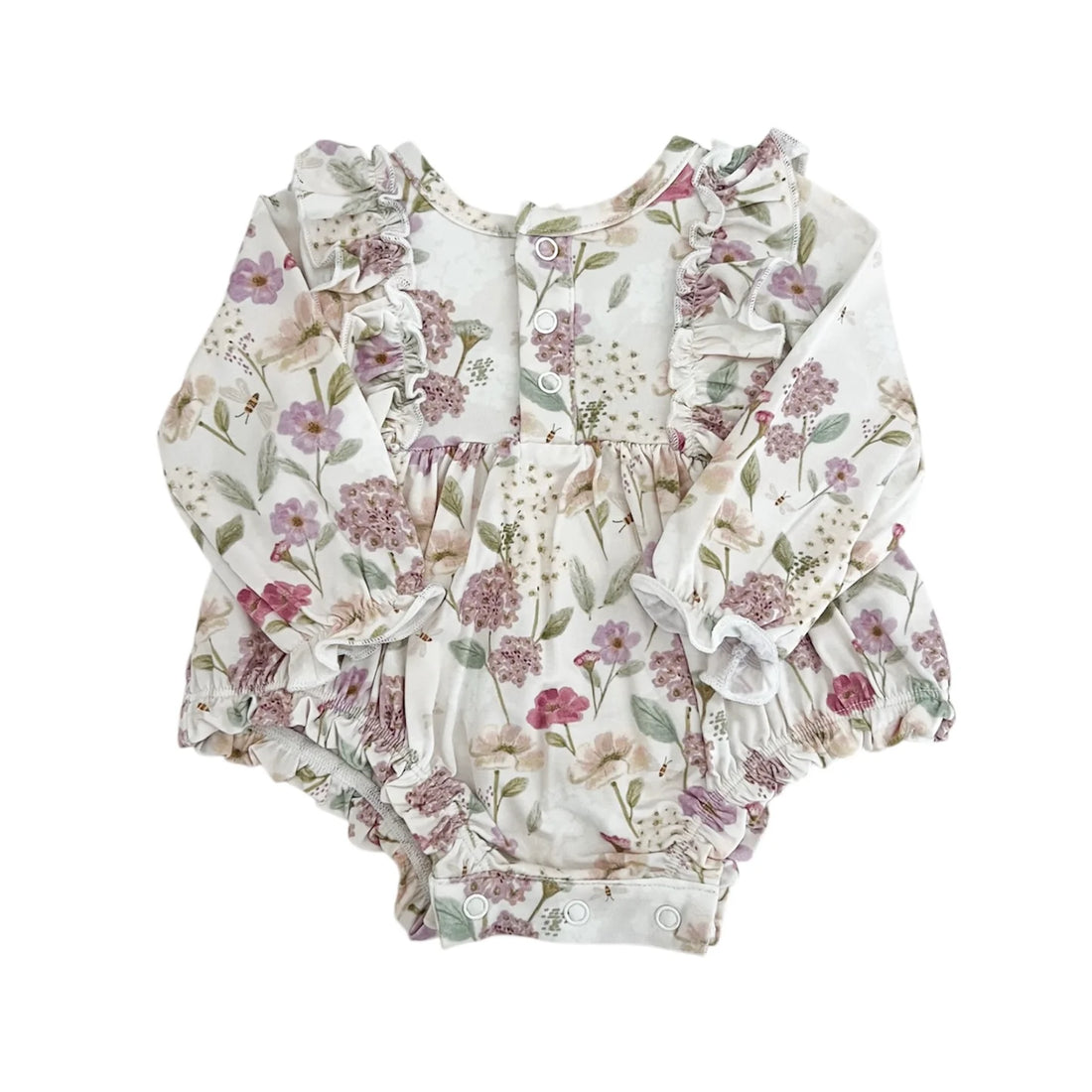 WILLOW BAMBOO LONG SLEEVE RUFFLE ROMPER