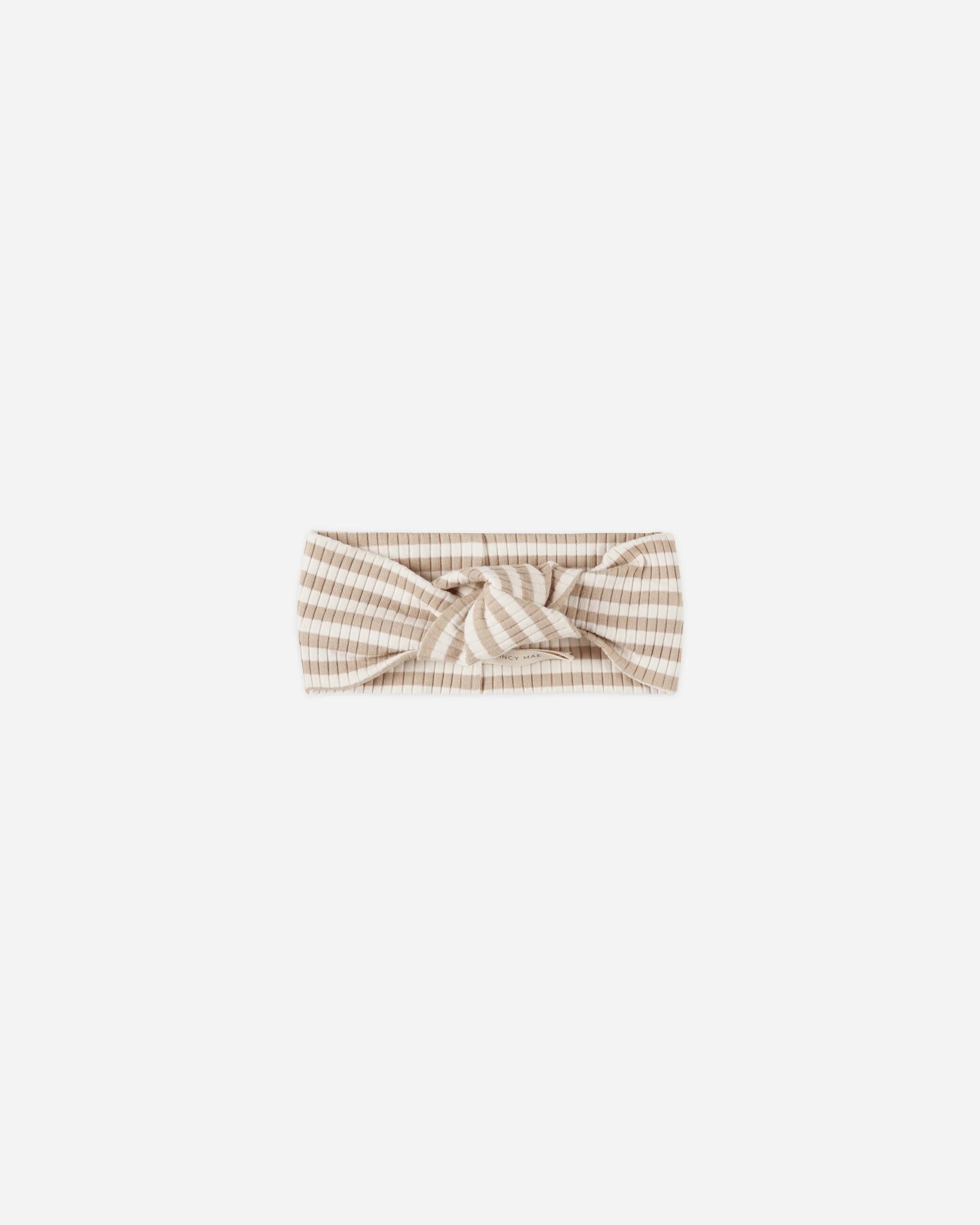 LATTE STRIPE KNOTTED HEADBAND