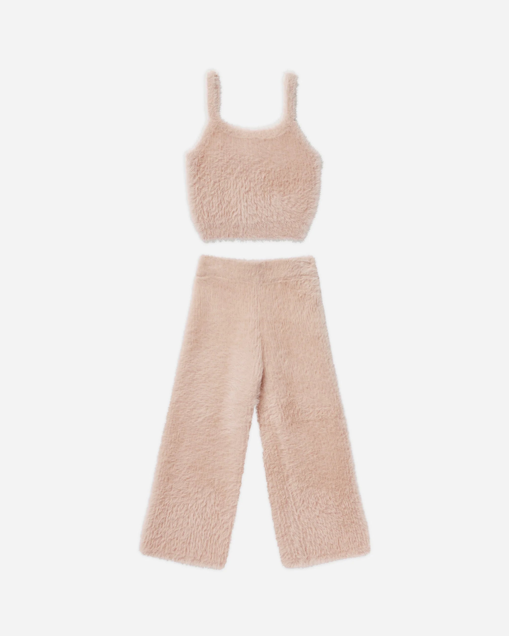 BLUSH FUZZY KNIT SET