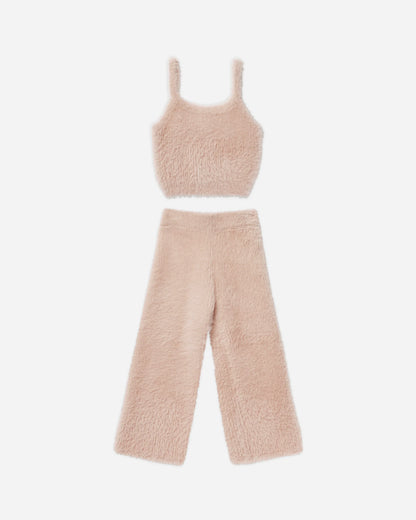 BLUSH FUZZY KNIT SET