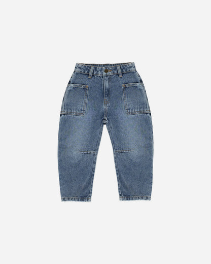 INDIGO BARREL JEANS