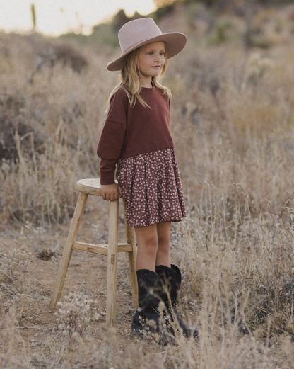 ROSETTE SWEATSHIRT DRESS