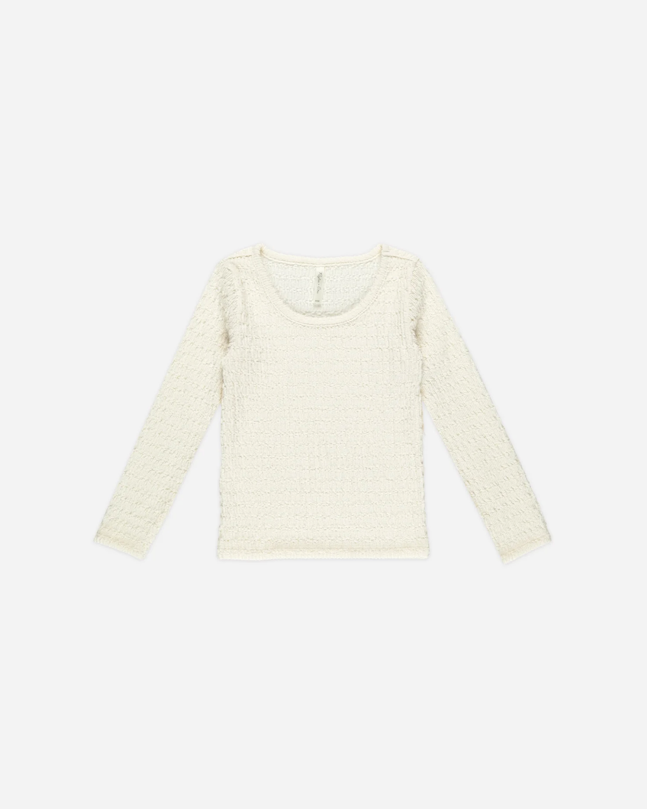 IVORY TEXTURED LONG SLEEVE TOP