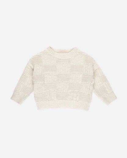 NATURAL CHECK ASPEN SWEATER