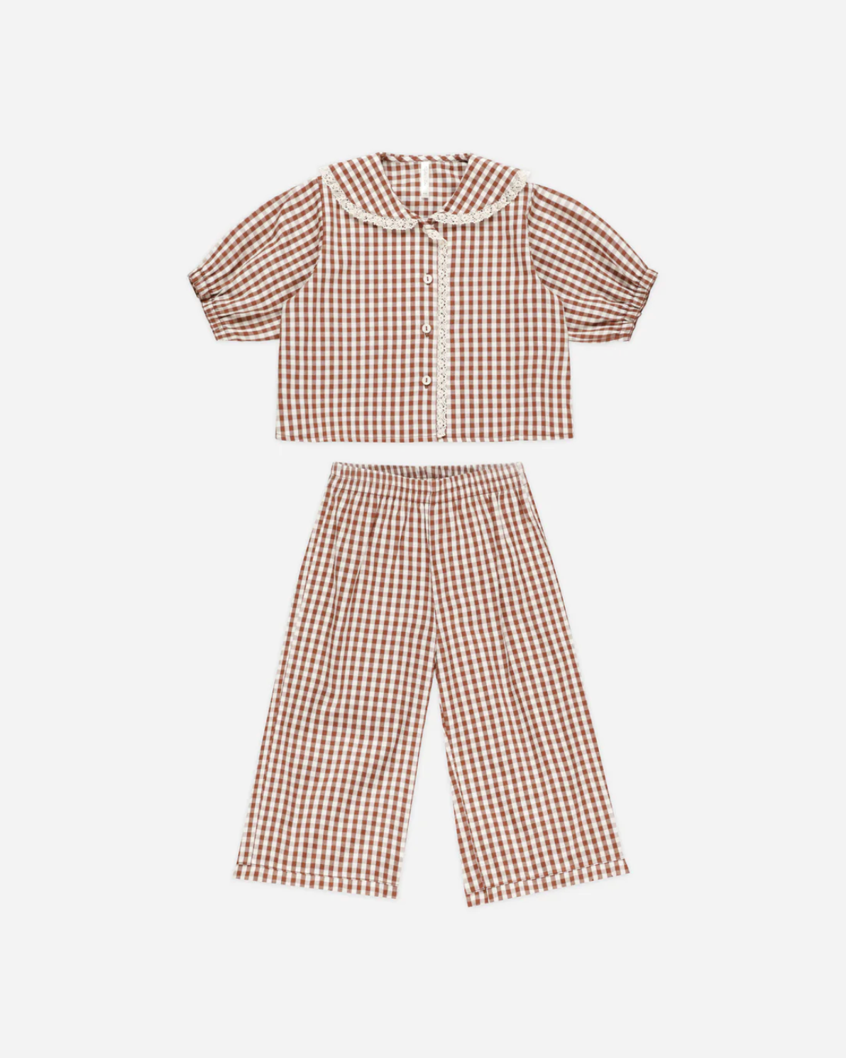 BRICK GINGHAM RUFFLE PJS