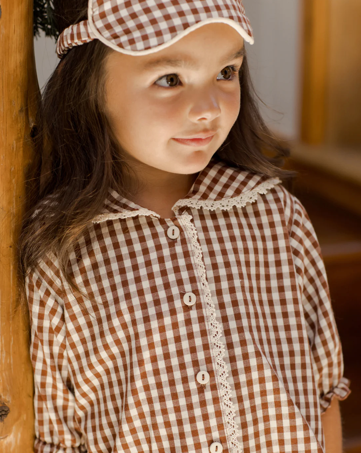 BRICK GINGHAM RUFFLE PJS