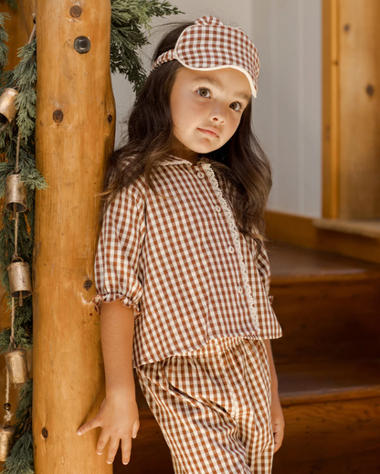 BRICK GINGHAM RUFFLE PJS