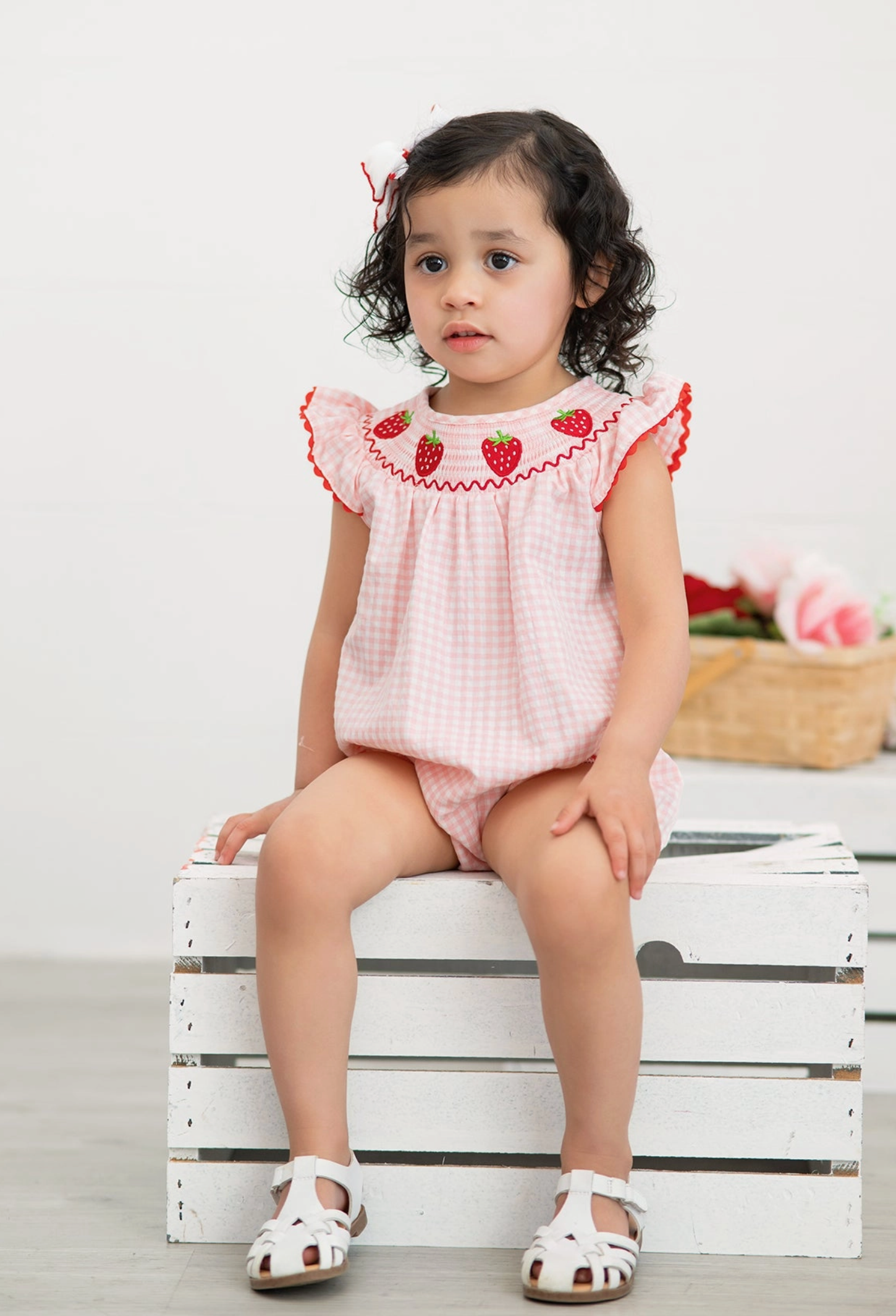 STRAWBERRY FIELDS PLAID ROMPER