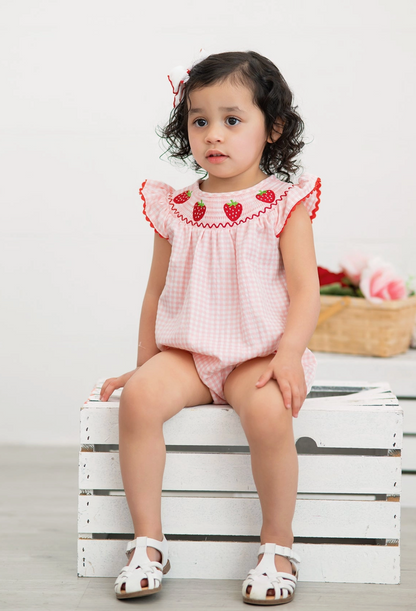 STRAWBERRY FIELDS PLAID ROMPER