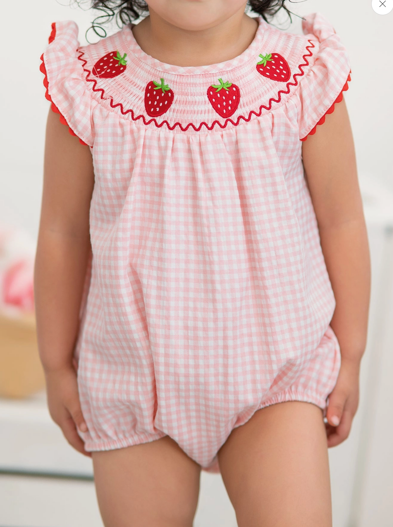 STRAWBERRY FIELDS PLAID ROMPER