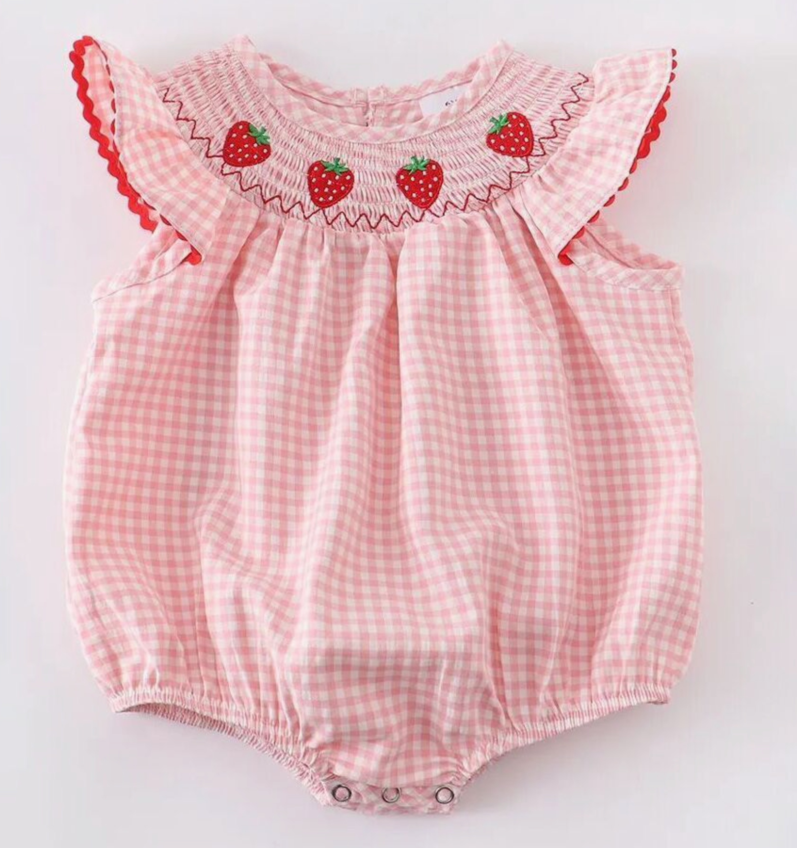 STRAWBERRY FIELDS PLAID ROMPER
