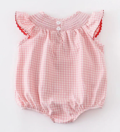 STRAWBERRY FIELDS PLAID ROMPER