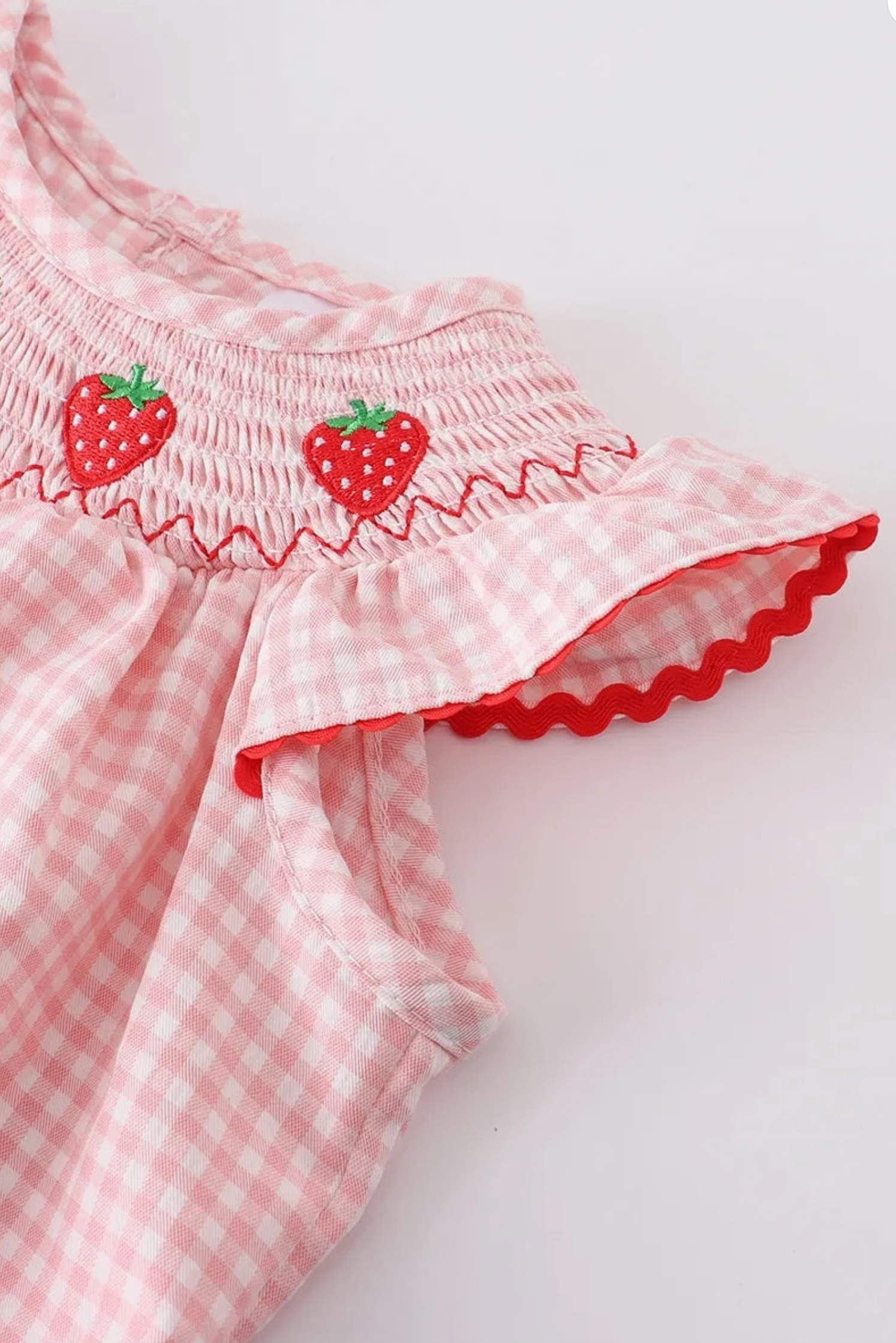STRAWBERRY FIELDS PLAID ROMPER