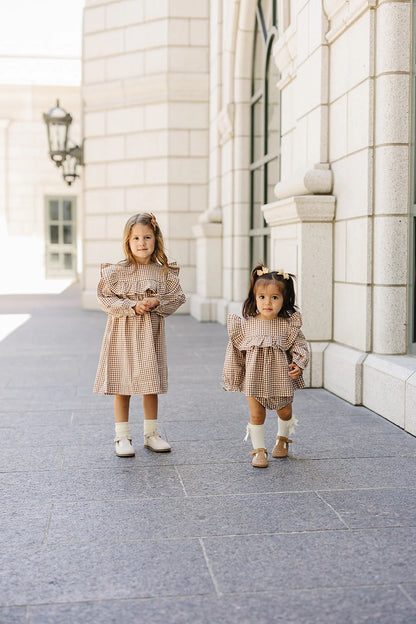 GINGHAM RUFFLE DRESS