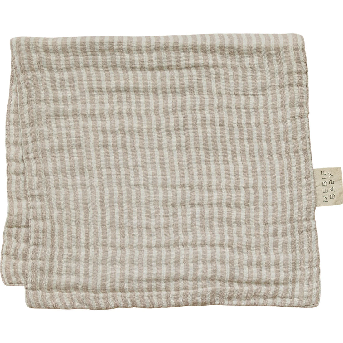 TAUPE STRIPE MUSLIN BURP CLOTH