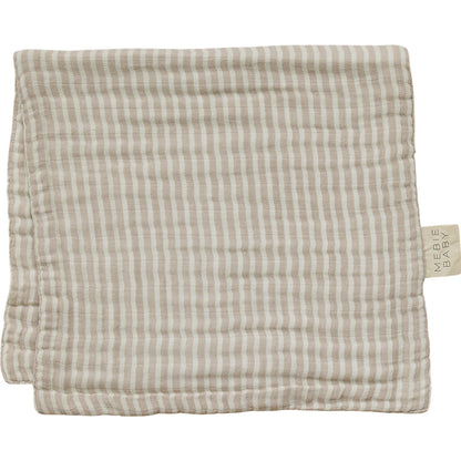 TAUPE STRIPE MUSLIN BURP CLOTH