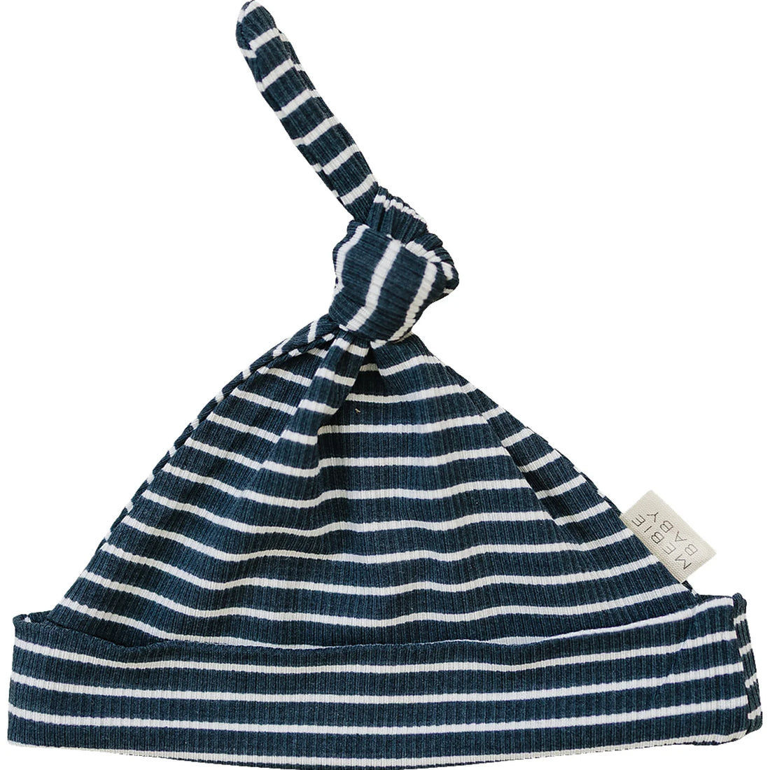 NAVY STRIPE BAMBOO KNOT HAT