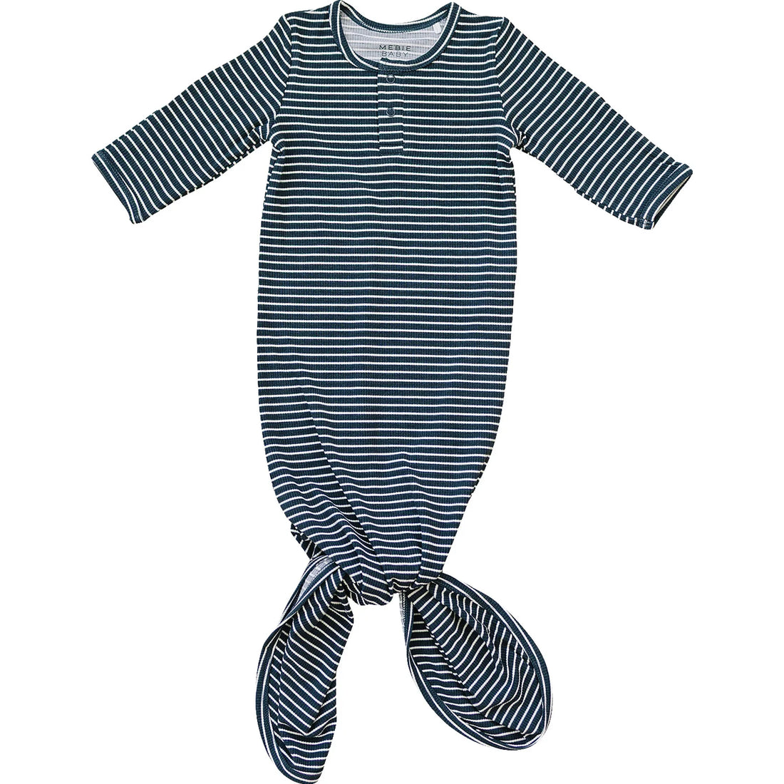 NAVY STRIPE BAMBOO KNOT GOWN