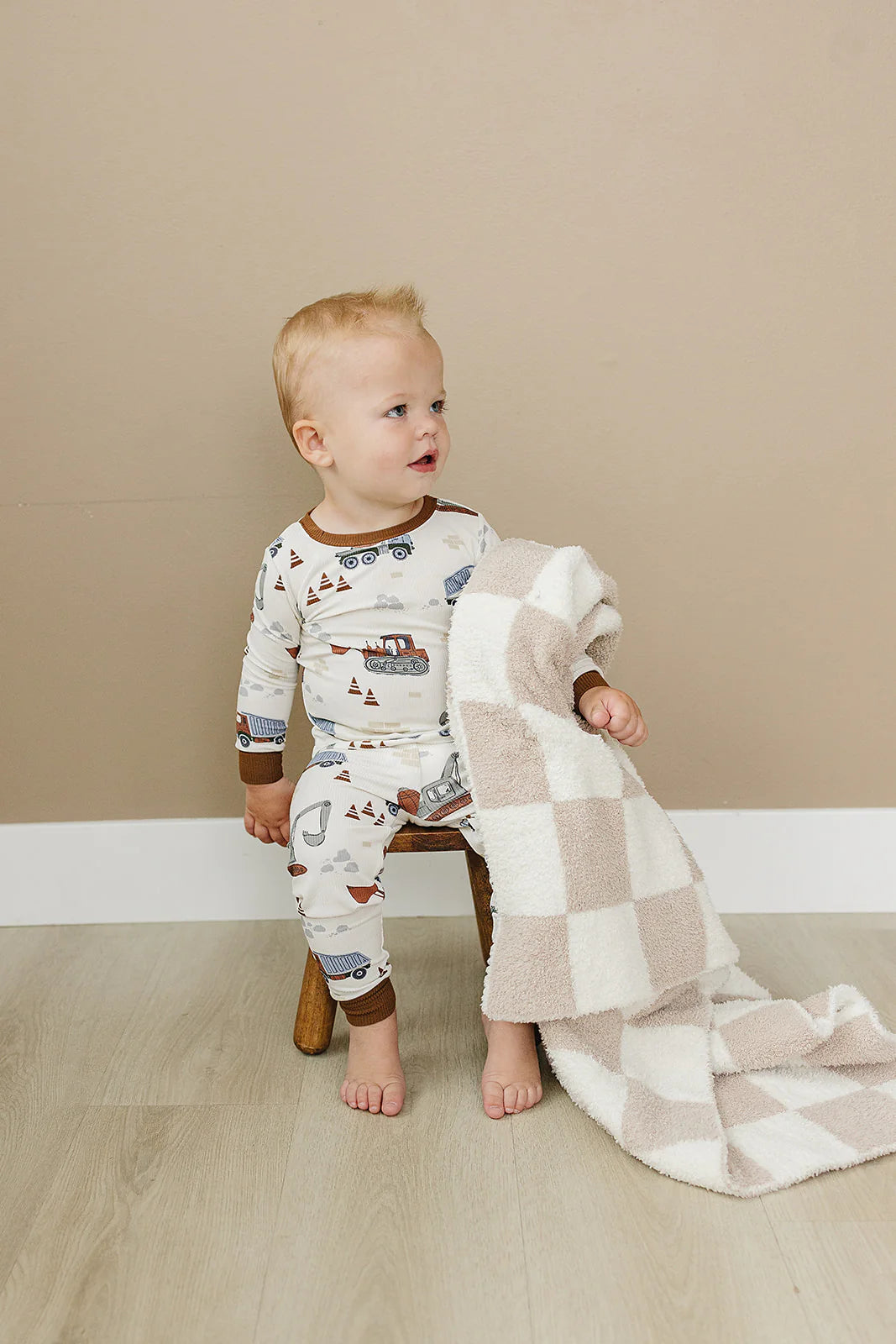 CONSTRUCTION TRUCKS RIBBED COZY SET