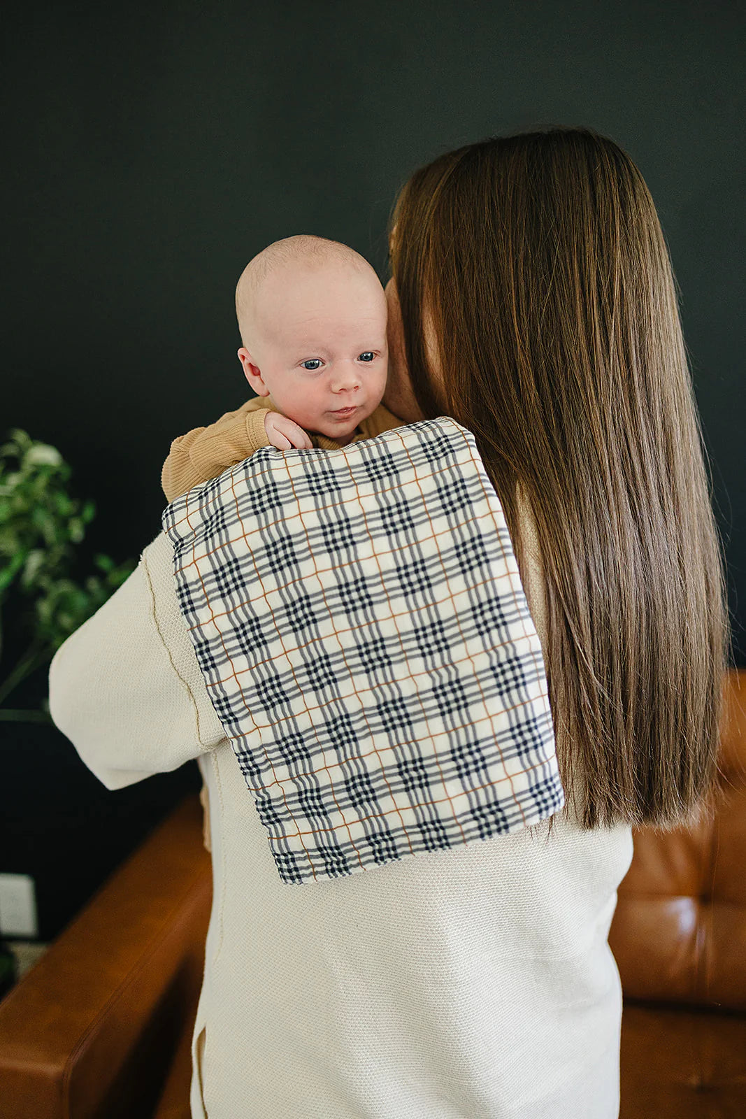 VINTAGE PLAID MUSLIN BURP CLOTH