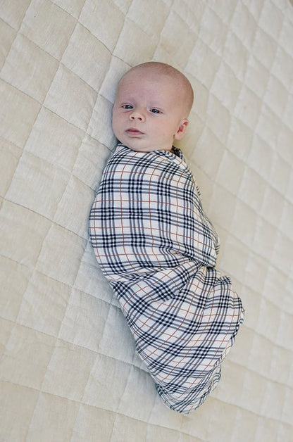 VINTAGE PLAID SWADDLE BLANKET