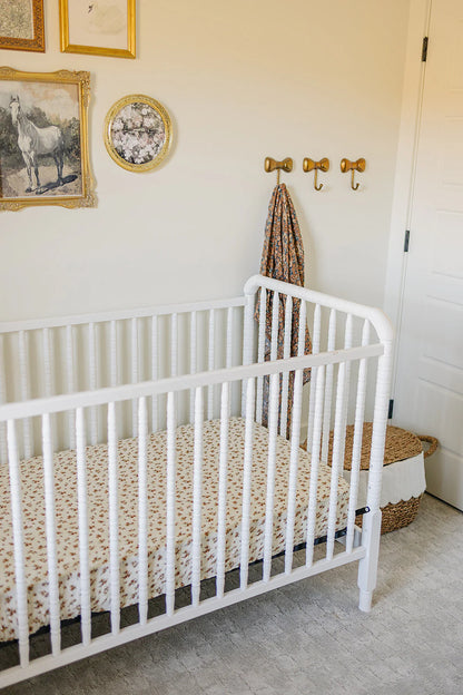 AUTUMN BLOOM MUSLIN CRIB SHEET